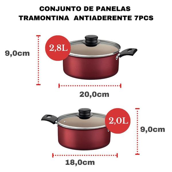 Jogo Panelas Tramontina Turim 7 Pçs Imagem de Jogo Panelas Tramontina Turim 7 Pçs