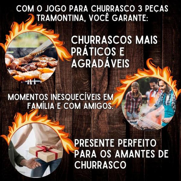 Imagem de Jogo Para Churrasco 3 Peças Tramontina Tramontina O Trio Perfeito Para o Seu Churrasco!