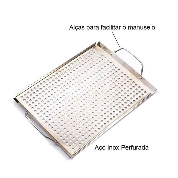 Imagem de Jogo para Churrasco Bandeja Wok Faca e Chaira  4 peças Prana