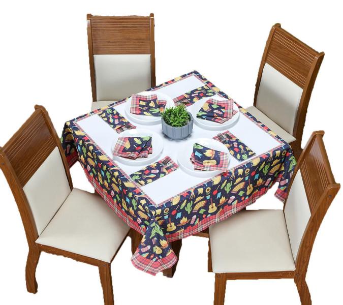 Imagem de Jogo Para Mesa Posta Decorativo 9 Peças Festa Junina