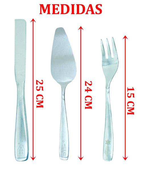Imagem de Jogo Para Torta Talheres Natalino Tramontina Inox Natal 8Pçs