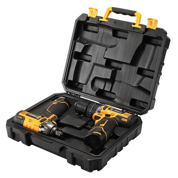 【airi_tokia_ako.2420】 Jogo Parafusadeira Furadeira 3/8 Pol. 12V e Chave de Impacto