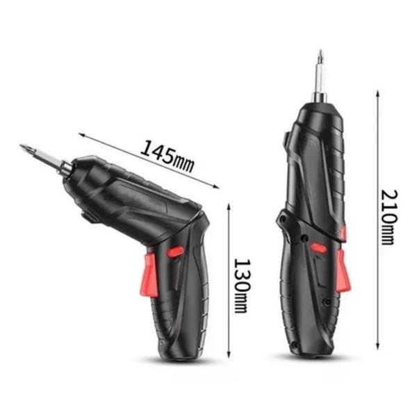 Imagem de Jogo Parafusadeira Sem Fio Recarregável USb Com Maleta 47 Chaves 110v/220v Portatil