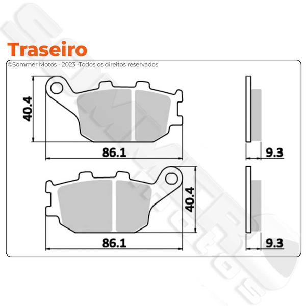 Imagem de Jogo Pastilha Freio Dianteiro+Traseiro Cbf 500 Abs/Cb Hornet 600 Com Abs/NC 750C Com Abs/Xl Transalp 700/Cb 1100 2013 T-