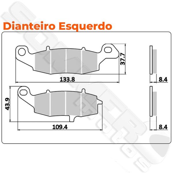 Imagem de Jogo Pastilha Freio Dianteiro+Traseiro Er 6N 650/ Kle Versys 650/ Zs 750/ Gpz 1100 Fischer