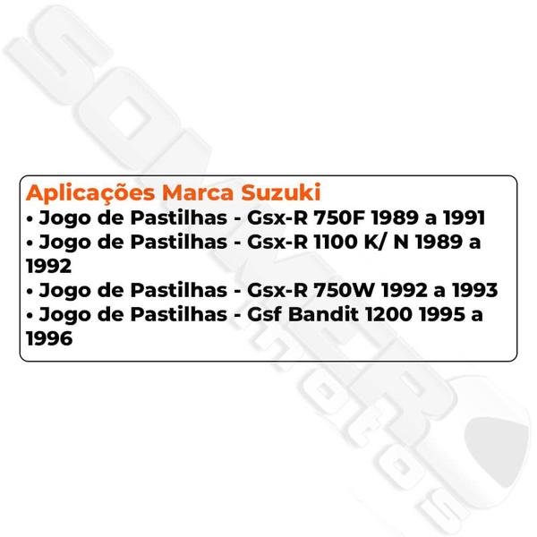 Imagem de Jogo Pastilha Freio Dianteiro+Traseiro Gsx-R 750F-W/ Gsx-R 1100 K-N/ Gsf Bandit 1200 Fischer