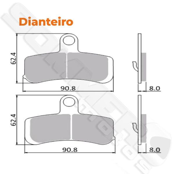 Imagem de Jogo Pastilha Freio Dianteiro+Traseiro Harley Flstf Fat Boy 1584/ Flstn Softail Deluxe1584/ Fxdb Dyna Street Bob1690