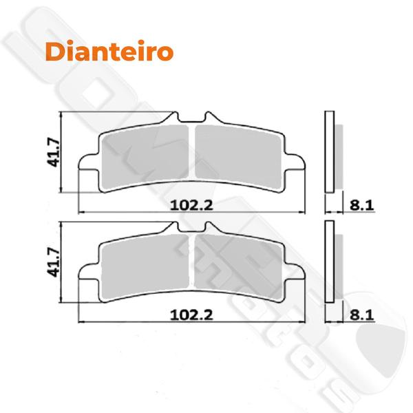 Imagem de Jogo Pastilha Freio Dianteiro+Traseiro Kfx 400/ Yfm Warrior 300/ Lt-Z 400 Quad Sport Valencia Brakes