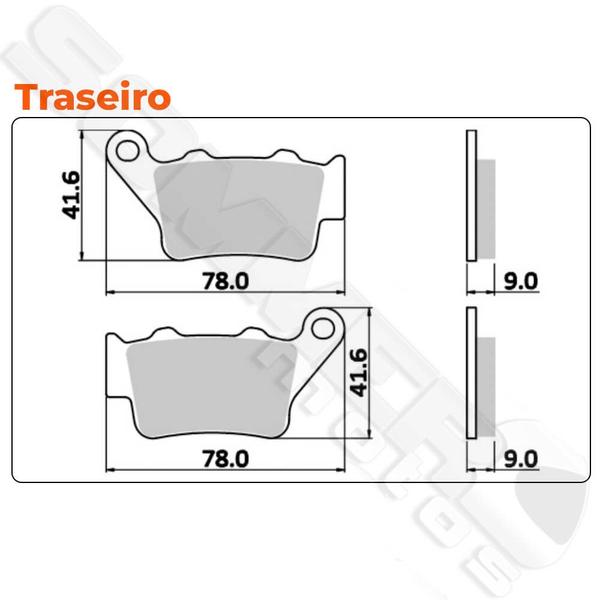 Imagem de Jogo Pastilha Freio Dianteiro+Traseiro Nx Dominator 500-650/Ktm Exc 125-200-250-300-380 Enduro/Royal Classic 350-500