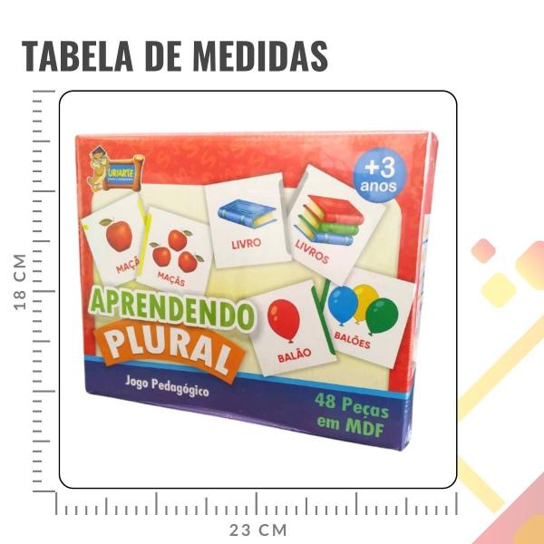 Imagem de Jogo Pedagógico Aprendendo Plural em MDF - 48 Peças