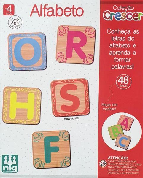 Jogo Pedagógico Descobri Letras do Alfabeto 48 Pçs MDF Educativo para Alfabetização - NIG Brinquedos Imagem de Jogo Pedagógico Descobri Letras do Alfabeto 48 Pçs MDF Educativo para Alfabetização - NIG Brinquedos