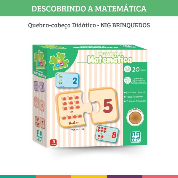 Imagem de Jogo Pedagógico Descobrindo A Matematica 20 Pç Madeira Nig