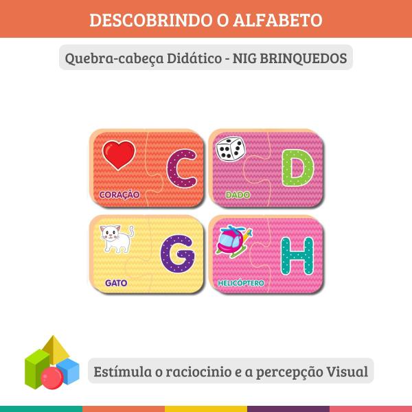 Jogo Pedagógico Descobrindo O Alfabeto 52 Peças Madeira Nig Imagem de Jogo Pedagógico Descobrindo O Alfabeto 52 Peças Madeira Nig