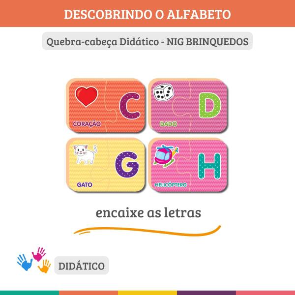 Jogo Pedagógico Descobrindo O Alfabeto 52 Peças Madeira Nig Imagem de Jogo Pedagógico Descobrindo O Alfabeto 52 Peças Madeira Nig
