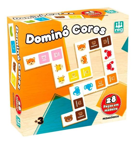 Jogo Pedagógico Dominó Cores Infantil 28 Pcs Colorido - Nig Imagem de Jogo Pedagógico Dominó Cores Infantil 28 Pcs Colorido - Nig