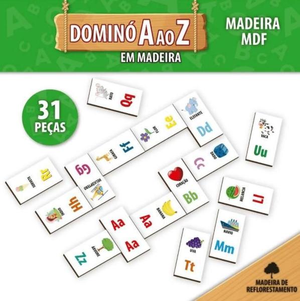 Jogo Pedagógico em Madeira Dominó A ao Z - Pais e Filhos - PAIS E FILHOS (GALA) Imagem de Jogo Pedagógico em Madeira Dominó A ao Z - Pais e Filhos