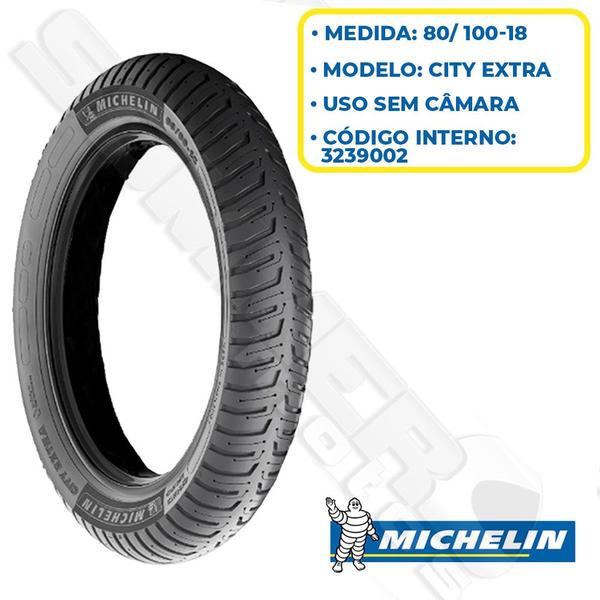 Imagem de Jogo Pneu Yes125/ Gsr125/150 City Extra (S/ Câmara) Michelin