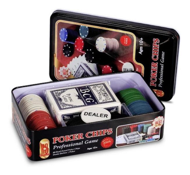 Jogo Poker Profissional Chips 80 Fichas + Baralho Cassino - Geral Imagem de Jogo Poker Profissional Chips 80 Fichas + Baralho Cassino
