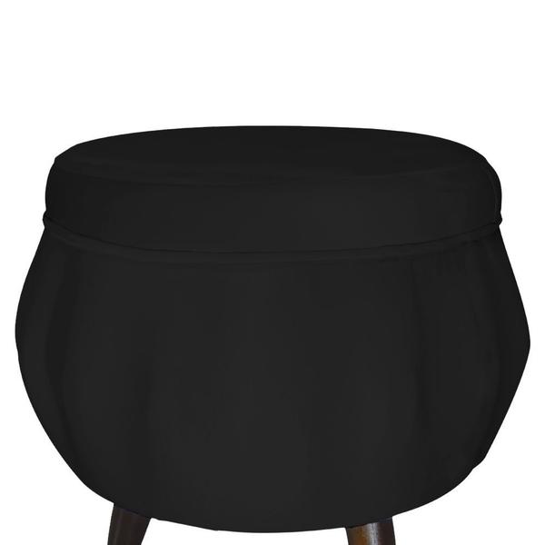 Imagem de Jogo Poltrona Estofada Com 1 Puff Pés Palito Clínica Pétala Suede Preto - DL Decor