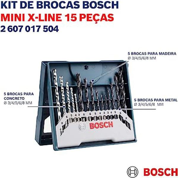 Imagem de Jogo Pontas e Brocas Concreto/Metal 33 Pçs Xline Bosch Tarugão