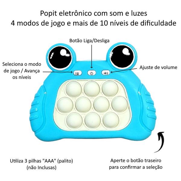Jogo Pop It Eletrônico Console Anti Stress Caranguejo Azul - Toy King Imagem de Jogo Pop It Eletrônico Console Anti Stress Caranguejo Azul