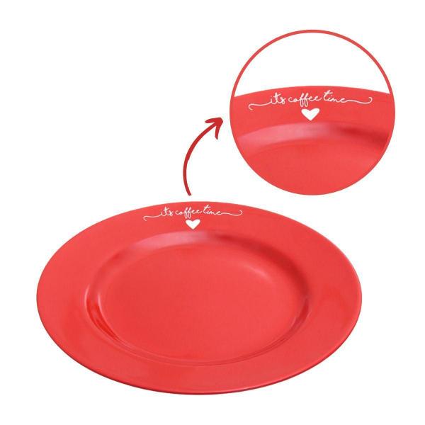 Imagem de Jogo Porcelana Vermelho 6 Peças Casal Bowl Canecas Pratos