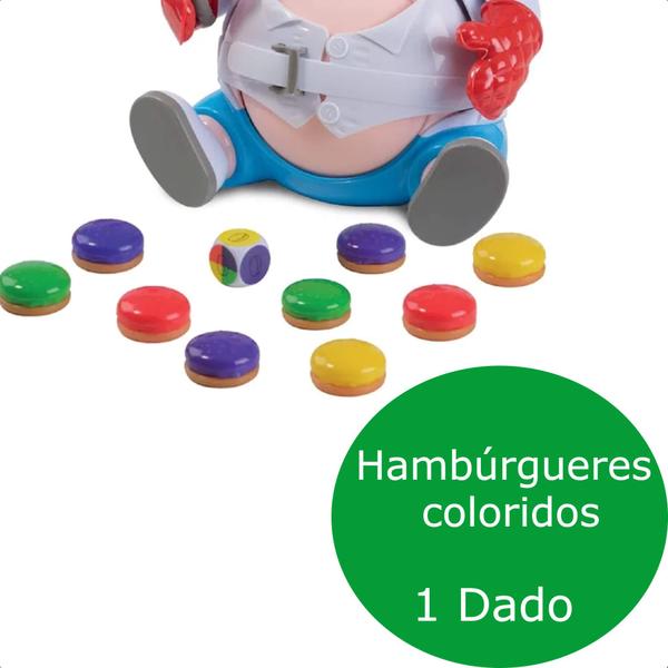 Imagem de Jogo Porquinho Comilão Explode Barriga Hambúrgueres Coloridos Acima De 4 Anos Multikids - BR1794