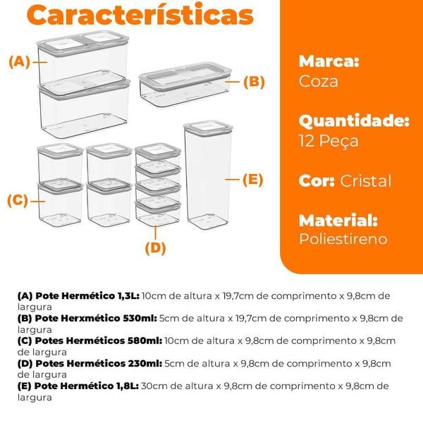 Imagem de Jogo Potes Herméticos Organizadores Empilháveis Modo 12