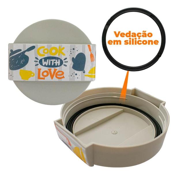 Imagem de Jogo Potes Vidro Hermético Cook With Love 1,4L 2 Peças