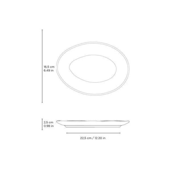 Imagem de Jogo Prato de Sobremesa Oval Orgânico Metallica Kit 6 Peças