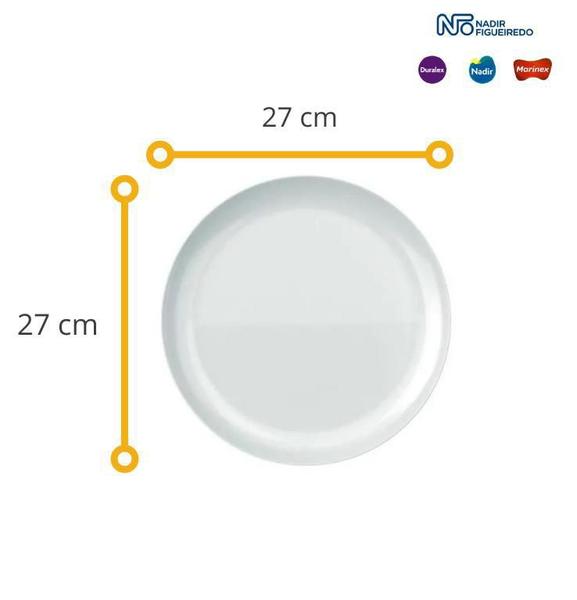 Imagem de Jogo Prato Raso Opaline Vidro Blanc 27Cm - Kit 6 Unidades