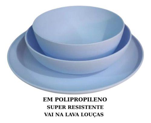 Imagem de Jogo Pratos Aparelho De Jantar 12 Peças em Polipropileno BPA Free Varias Cores Duravel Leia o anúncio 