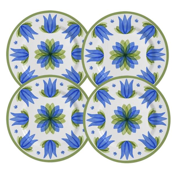 Jogo Pratos De Sobremesa Cerâmica 21cm Kit 4 Peças Naples Alleanza Florido Imagem de Jogo Pratos De Sobremesa Cerâmica 21cm Kit 4 Peças Naples Alleanza Florido