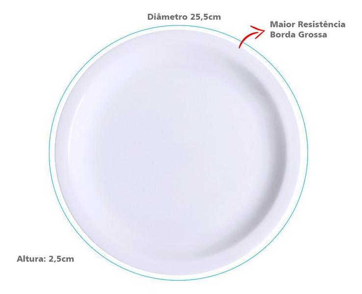 Imagem de Jogo Pratos Porcelana 10 Raso 10 Fundo 10 Sobremesa 10 Pessoas Iguaçu 30 Peças