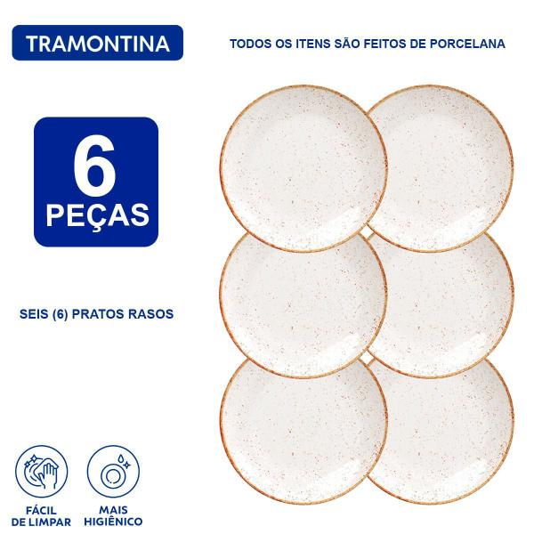 Imagem de Jogo Pratos Rasos Tramontina Rústico Porcelana Decorada 6 Pç