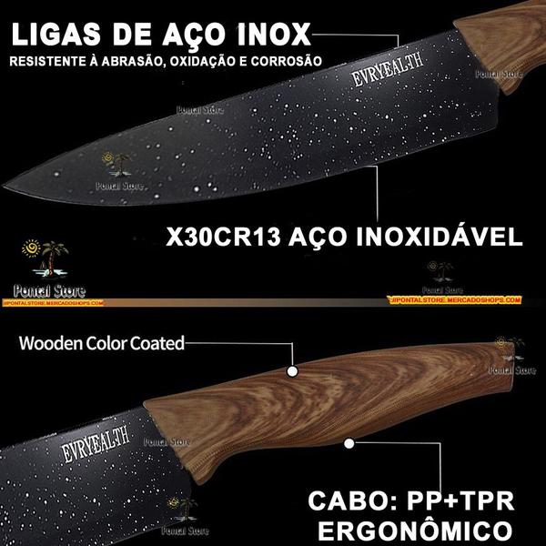 Jogo Profissional De Facas E Utensílios 6 Peças Corte Carnes - FACAMADEIRA Imagem de Jogo Profissional De Facas E Utensílios 6 Peças Corte Carnes