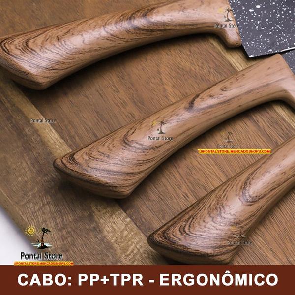 Jogo Profissional De Facas E Utensílios 6 Peças Corte Carnes - FACAMADEIRA Imagem de Jogo Profissional De Facas E Utensílios 6 Peças Corte Carnes