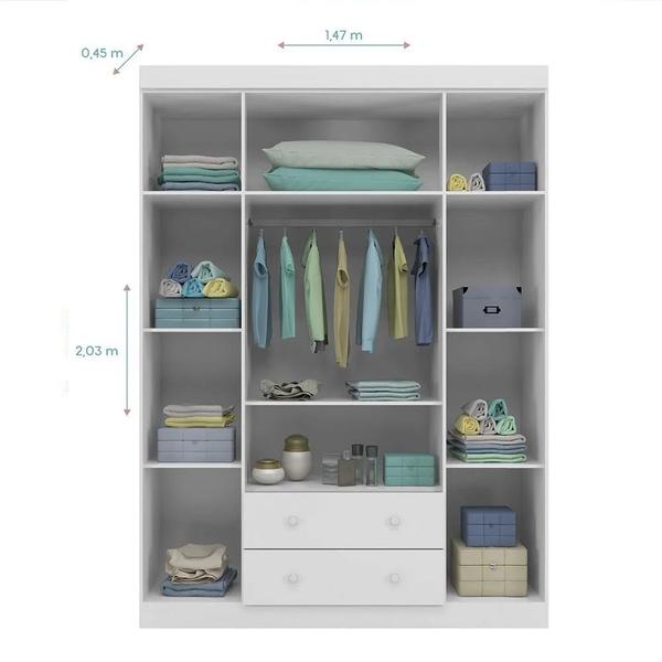 Imagem de Jogo Quarto para Bebê com Guarda Roupa 4 Portas + Cômoda Sapateira + Berço Mini Cama 1344 