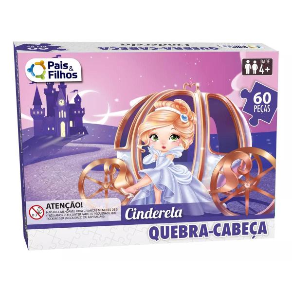 Imagem de Jogo Quebra Cabeça Princesa Cinderela 60 Peças Infantil