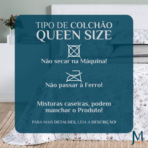 Imagem de Jogo Queen Size Colcha Selin Algodão 200 Fios Bordado Luxuoso