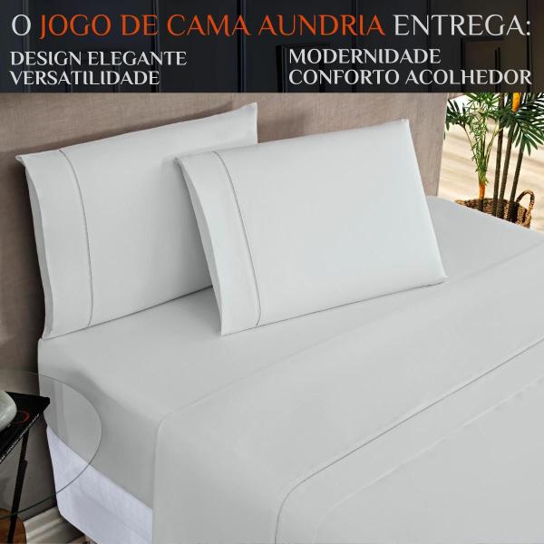 Imagem de Jogo Queen Size Lencol Aundria Bordado 100%Algodao Luxuoso