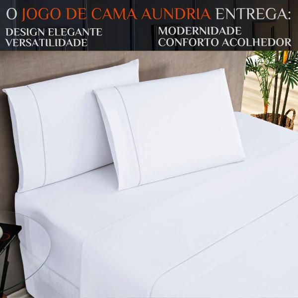 Imagem de Jogo Queen Size Lencol Aundria Bordado 100%Algodao Luxuoso