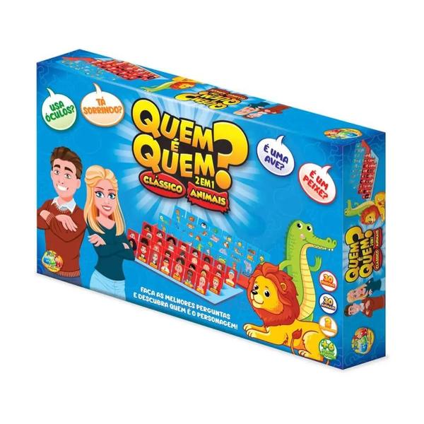 Jogo Quem é Quem 2 em 1 - Clássico e Animais - GGB Brinquedos Imagem de Jogo Quem é Quem 2 em 1 - Clássico e Animais - GGB Brinquedos