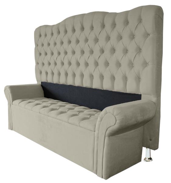 Imagem de Jogo Recamier Baú + Cabeceira Agnes Para Cama Box Casal Queen 158 Cm - Suede - Sv Decor