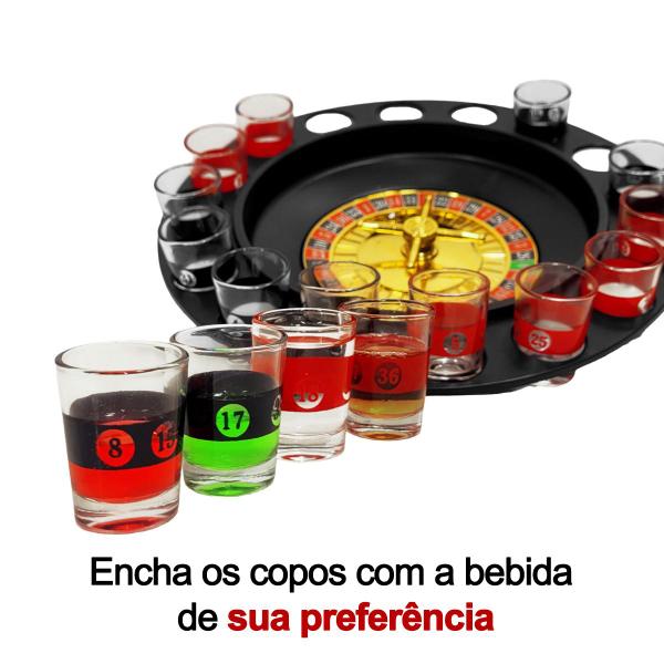 Imagem de Jogo Roleta Drink Redstar Sport Com 16 Copos De Shot 2 Esferas Para Se Divertir Com Amigos ELJ0209