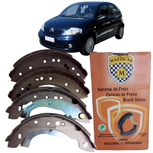 Imagem de Jogo Sapata Freio Traseiro Citroen C3 2003 a 2012 Mazzicar