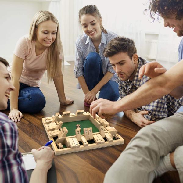 Imagem de Jogo Shut The Box AMEROUS para 4 jogadores com 12 dados para família