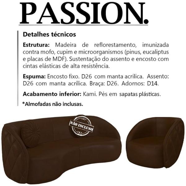 Imagem de Jogo Sofa 240 cm 3 Lug E Poltrona 1 Lug Passion TCS 721 Corano Moll