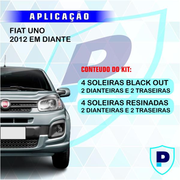 Imagem de Jogo Soleira Fiat Uno Resinada Premium Kit 8 Peças