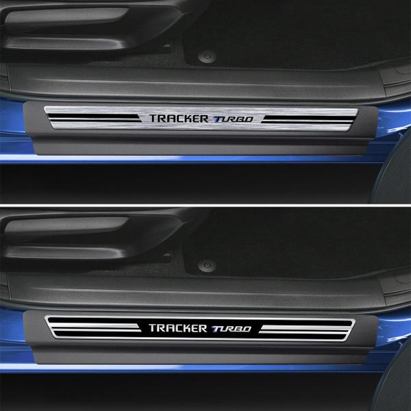 Imagem de Jogo Soleira Premium Elegance Chevrolet New Tracker Turbo 2020 2021 2022 2023 2024 - 4 Portas ( Vinil + Resinada 8 Peças )